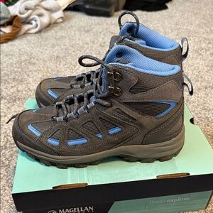 Magellan Gray and Blue Hiking Boots